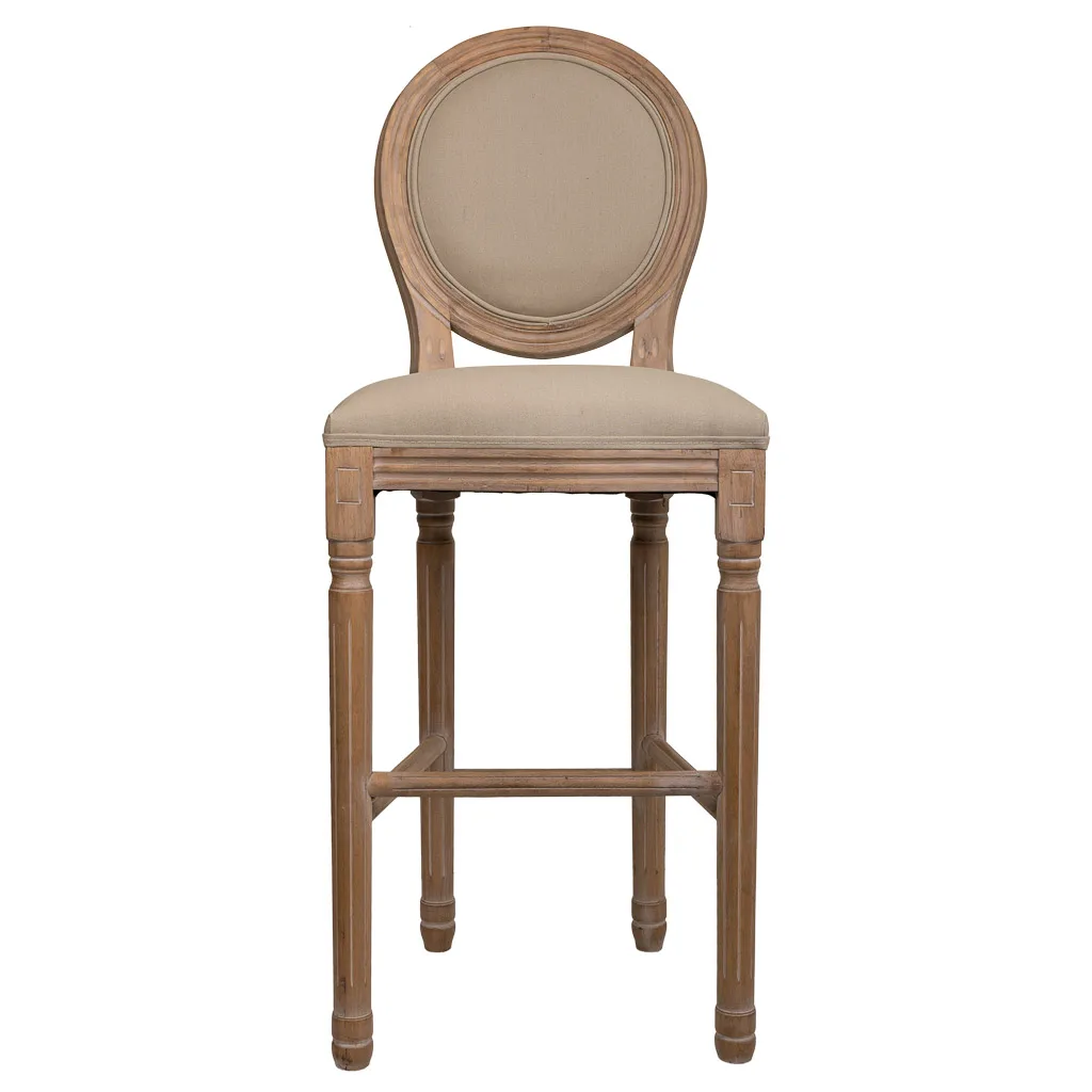 Taburete tapizado de madera marrón — Foto 4