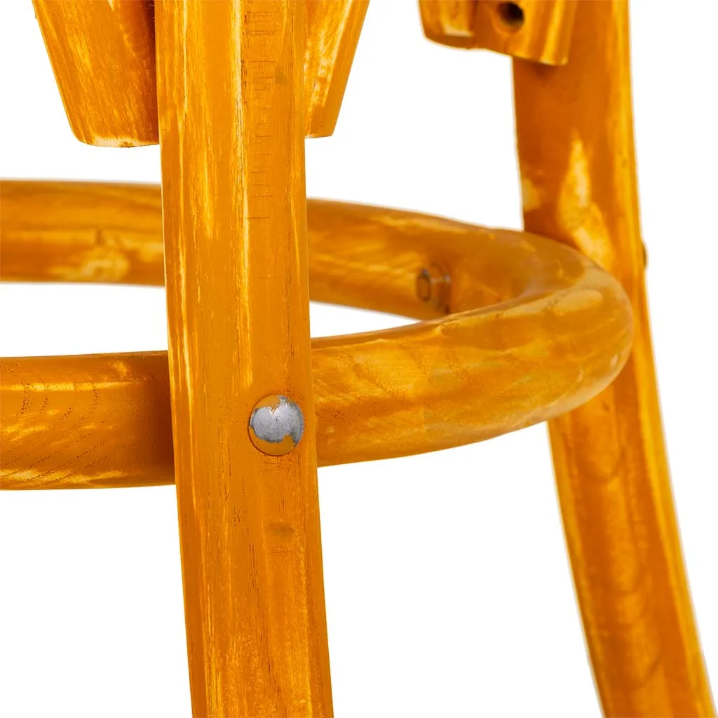 Taburete asiento de madera y ratán marrón — Foto 4