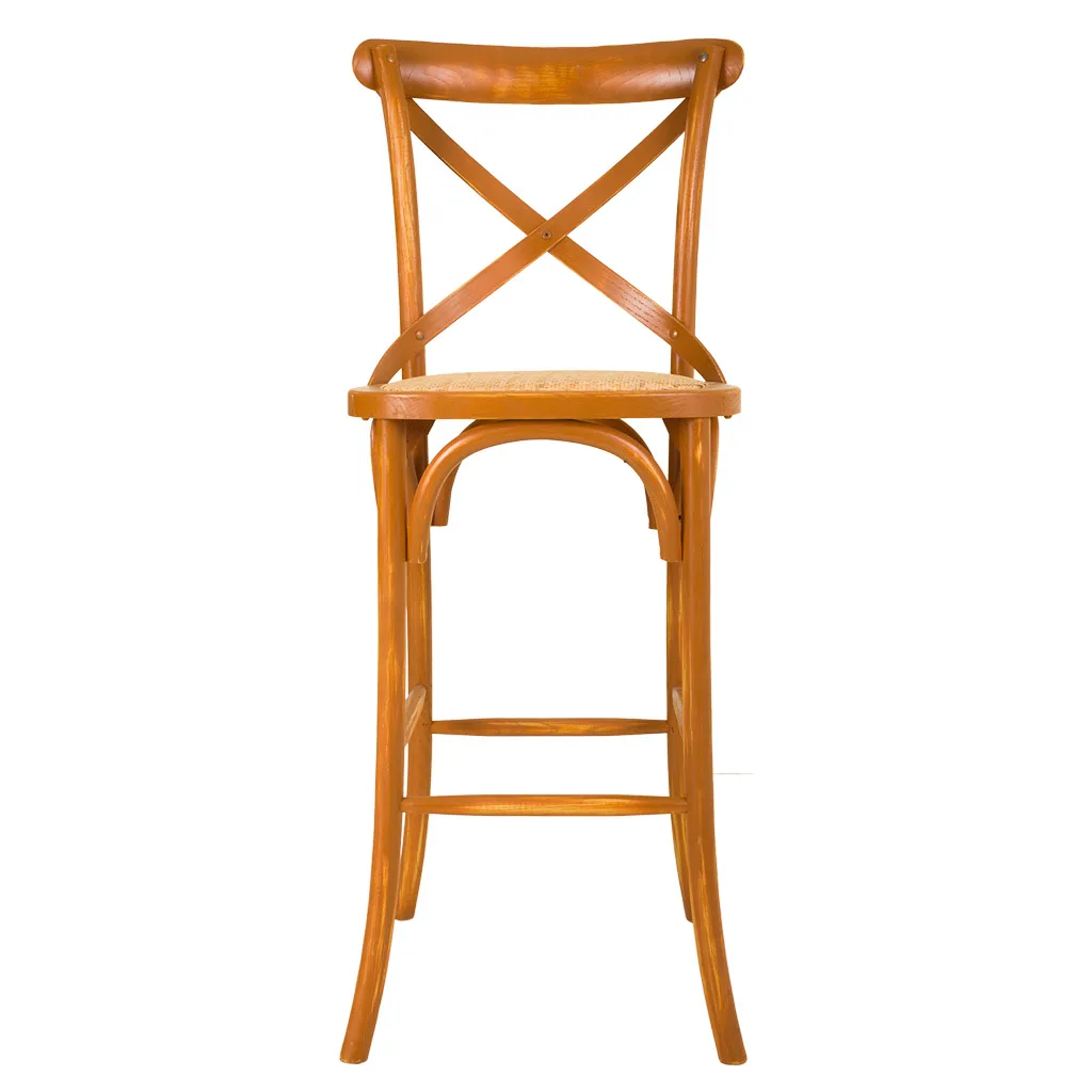 Taburete asiento de madera y ratán — Foto 2