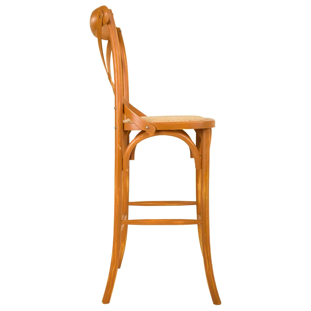 Taburete asiento de madera y ratán — Foto 3