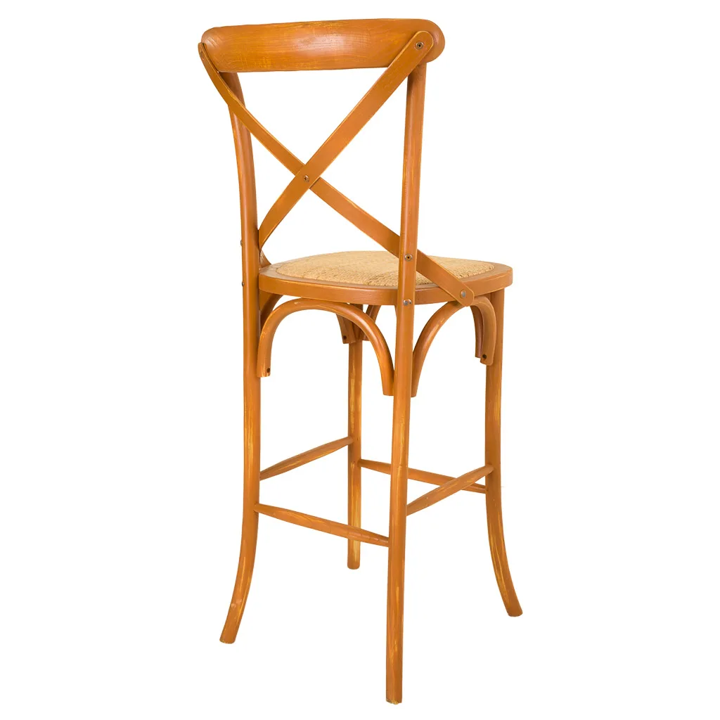 Taburete asiento de madera y ratán — Foto 4