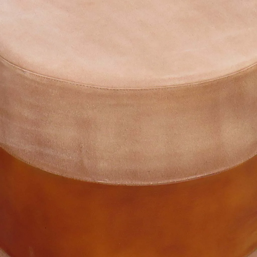 Upholstered handmade pouf – brown — Photo 3