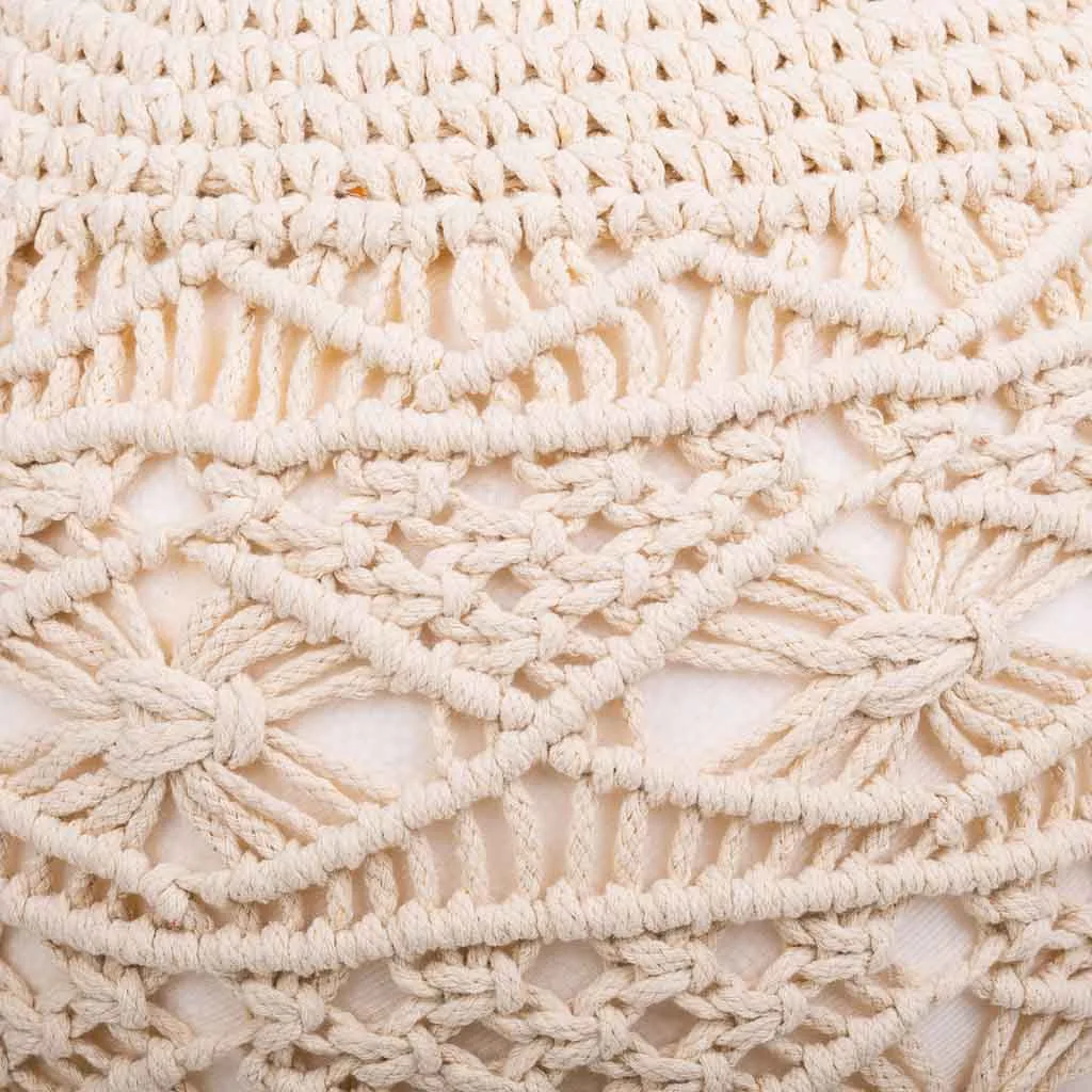 Braided cotton pouf – cream — Photo 4