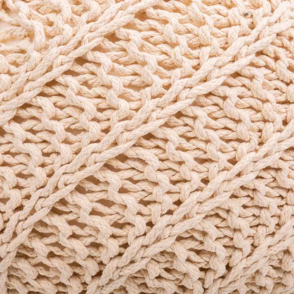 Braided cotton pouf – cream — Photo 3