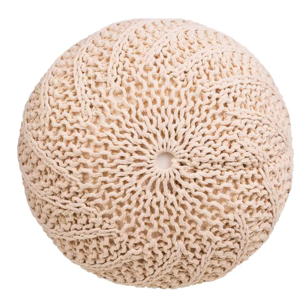 Braided cotton pouf – cream — Photo 4
