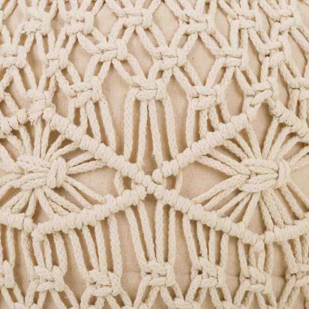 Braided cotton pouf – cream — Photo 4