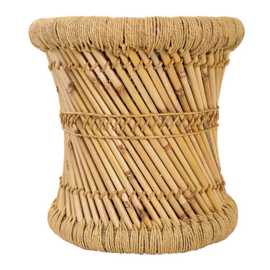 Set de 2 – taburetes de bambú y cuerda marrón — Foto 2