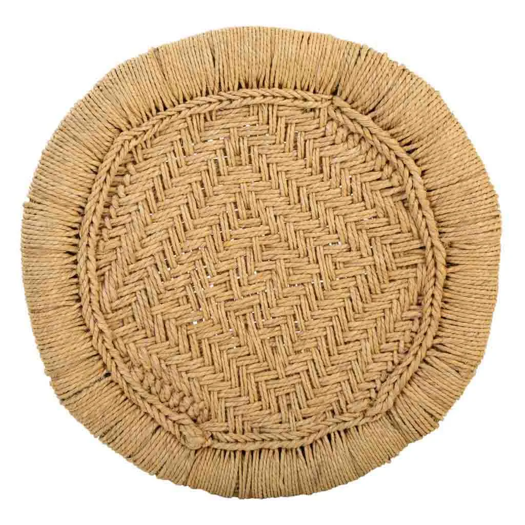 Set de 2 – taburetes de bambú y cuerda marrón — Foto 3