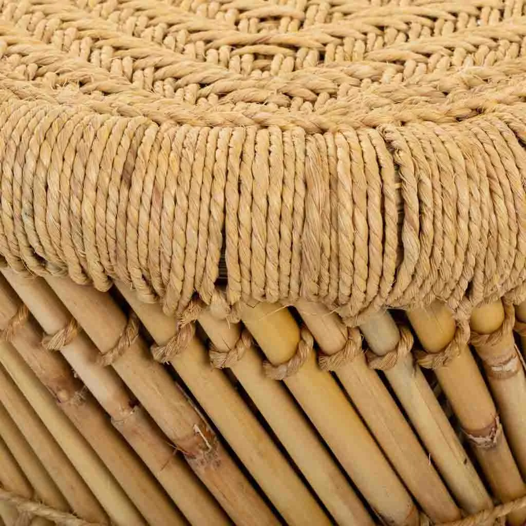 Set de 2 – taburetes de bambú y cuerda marrón — Foto 4