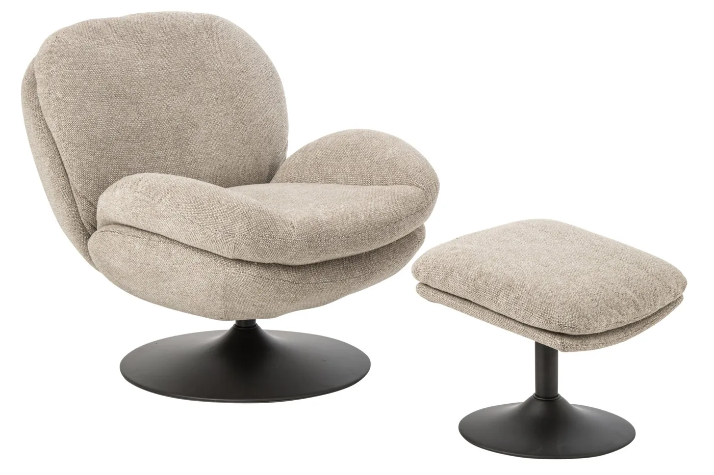 Fauteuil lounge repose-pieds Matel
