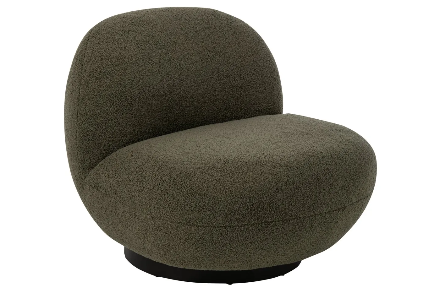 Ronde fauteuil olijfgroen