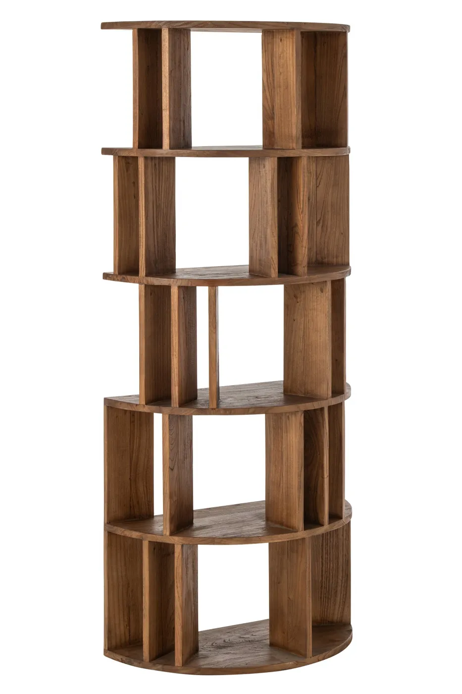 Librería de medios círculos de madera