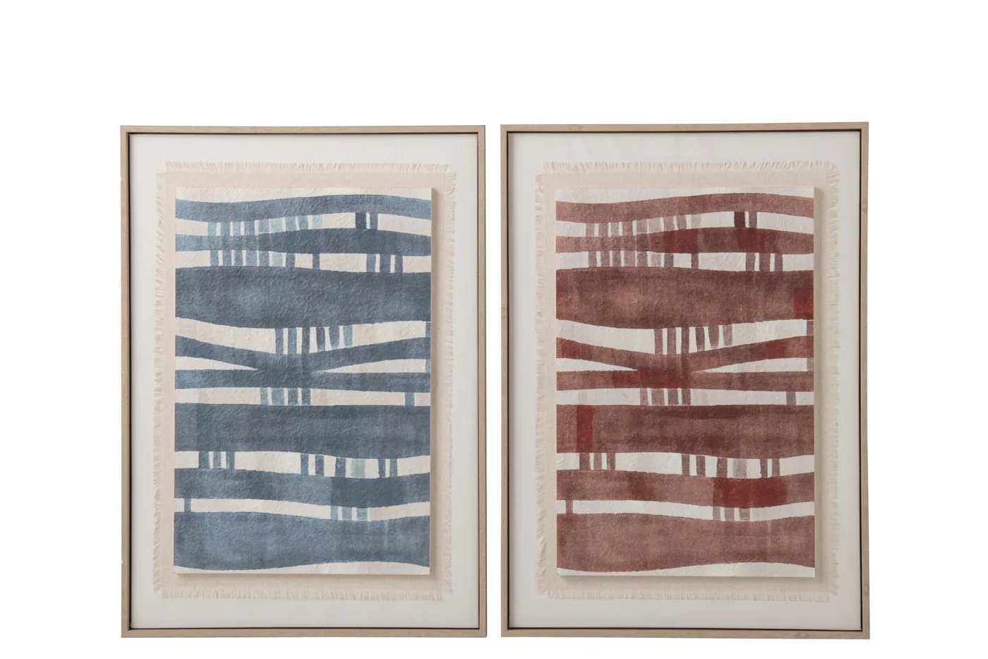 Dark blue and rust canvas artworks
