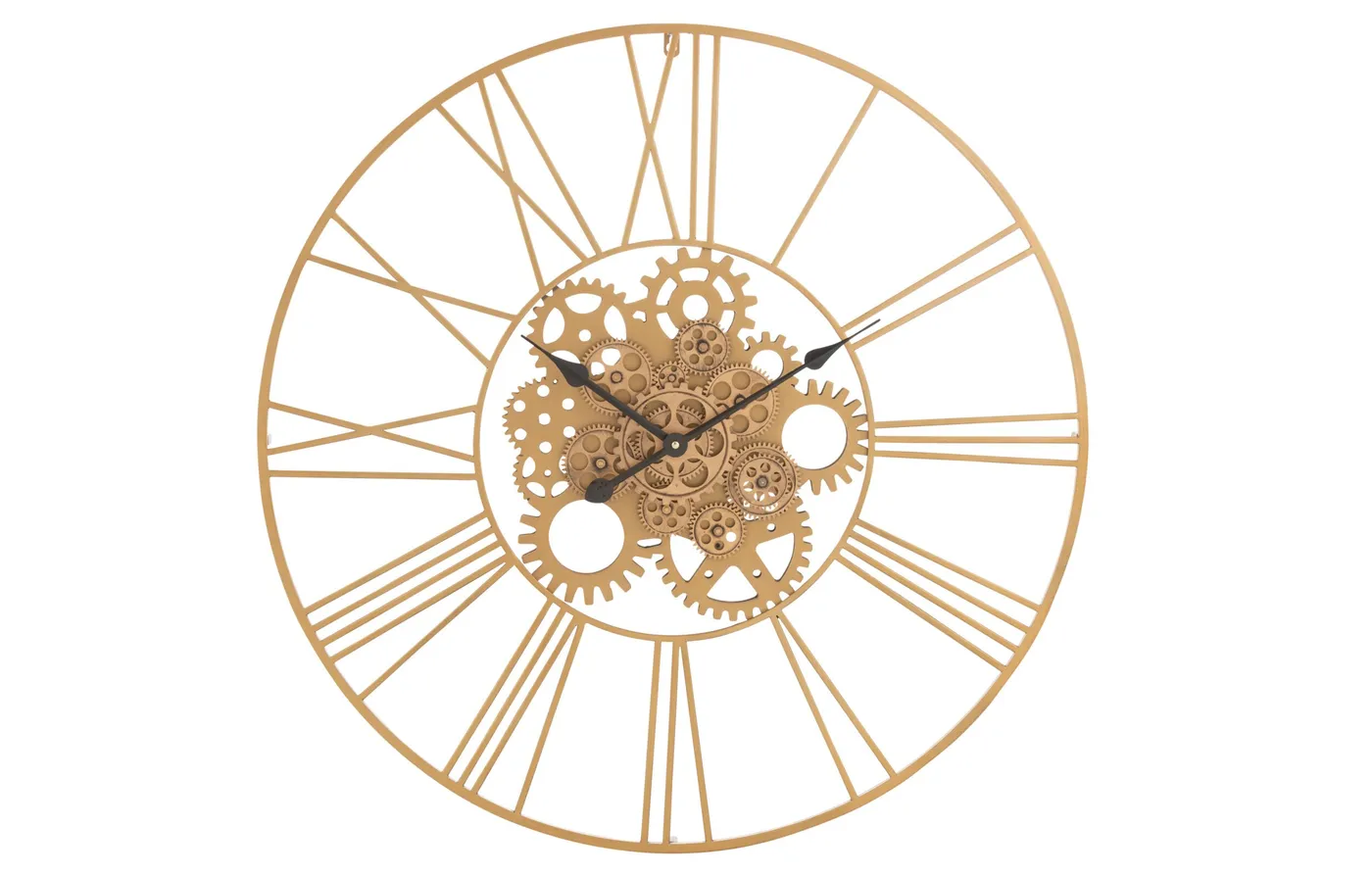 Reloj de pared números romanos dorado
