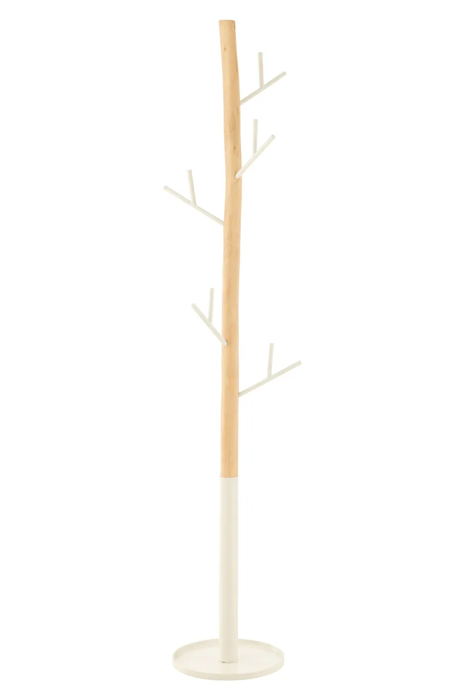 Houten kapstok wit en naturel