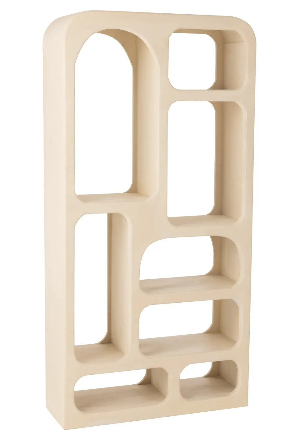 Boekenkast met bogen beige mangohout