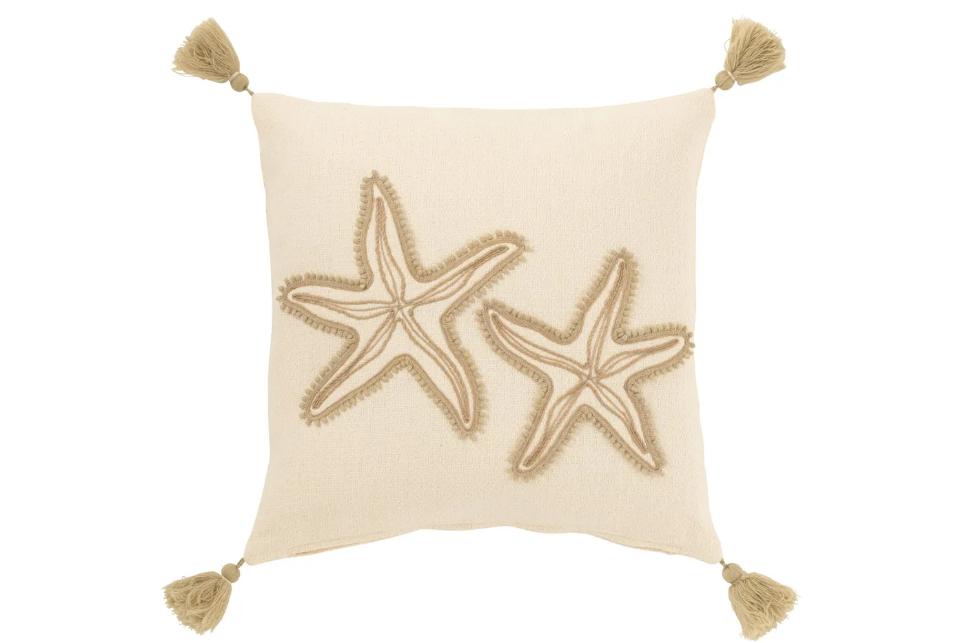 Cream and beige starfish cushion