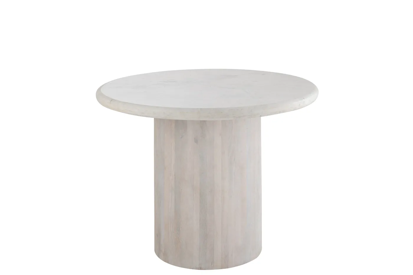 Round off-white marble-effect dining table