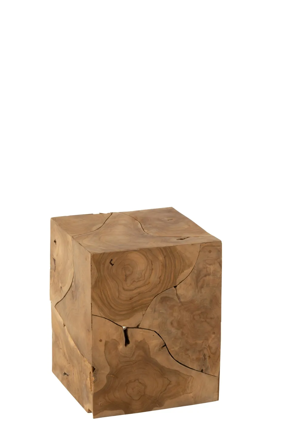 Mesa auxiliar cubo Puzzle de teca natural