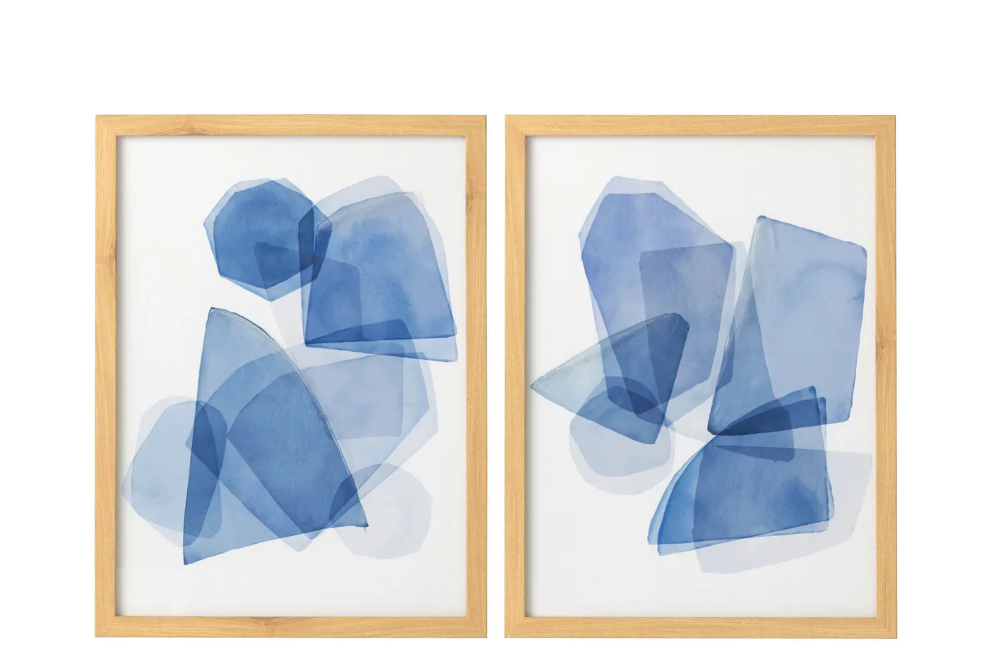 Blue and white geometric frames