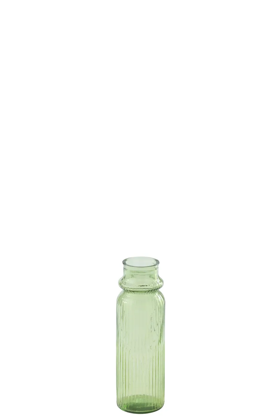 Striped glass vase – green