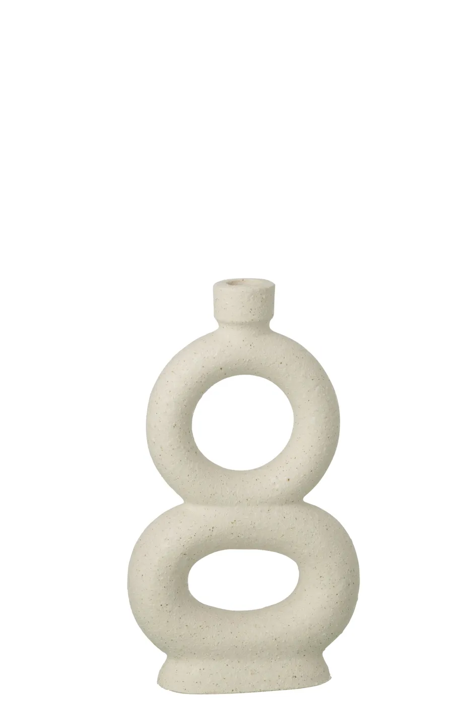 Florero doble anillo de gres blanco roto – grande