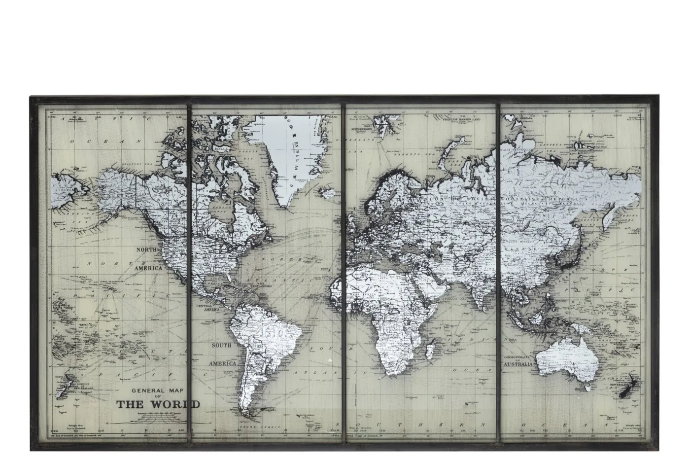 Grey framed world map