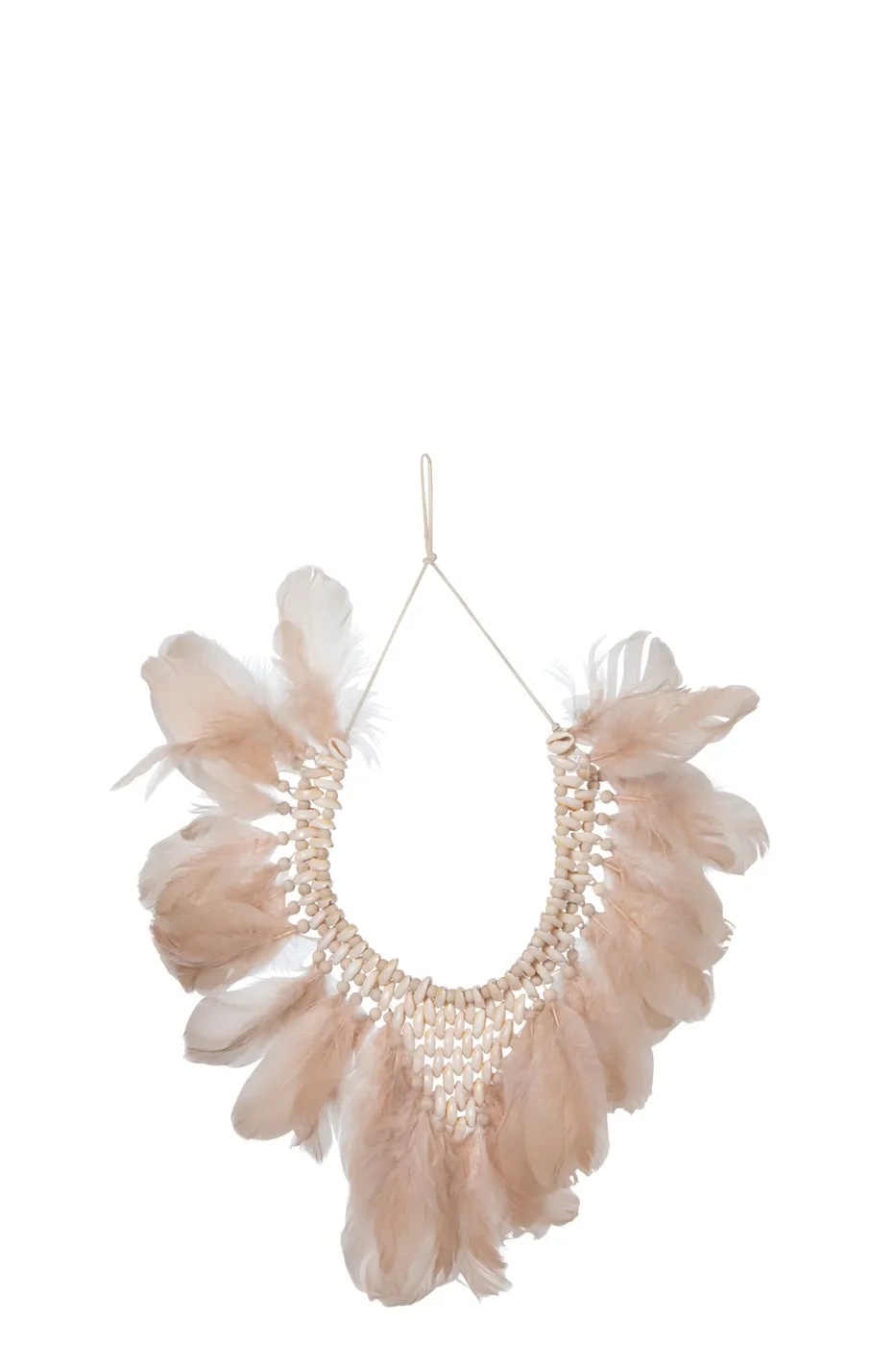 Boho hanger met veren en schelpen